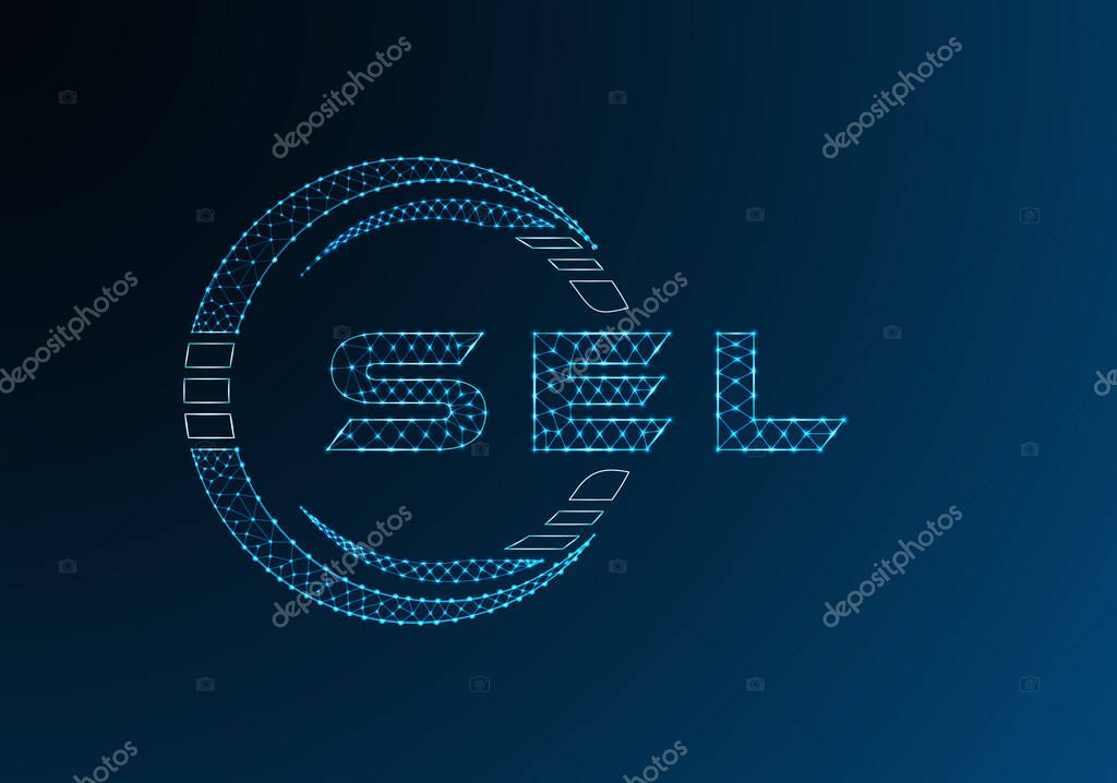 SEL low poly letter logo vector design. SEL lower poly logo design. Low poly logo.