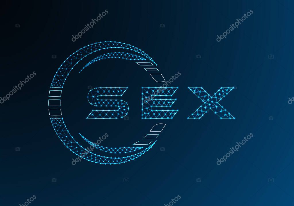 SEX low poly letter logo vector design. SEX lower poly logo design. Low poly logo.
