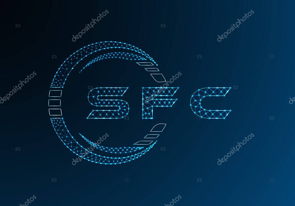 SFC low poly letter logo vector design. SFC lower poly logo design. Low poly logo.