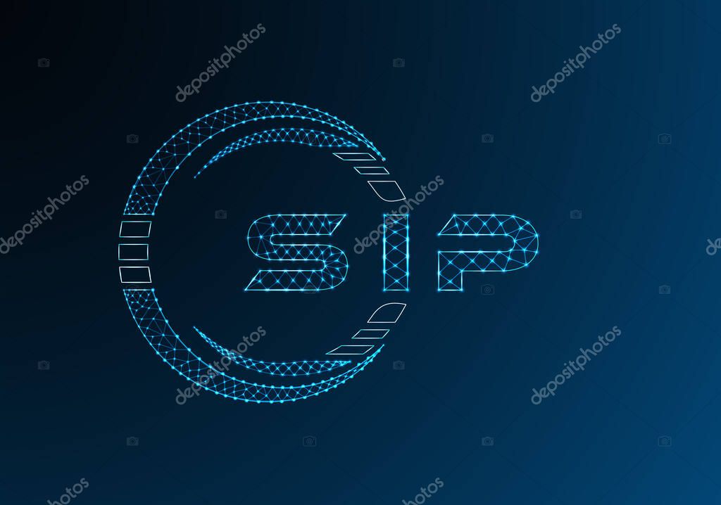SIP low poly letter logo vector design. SIP lower poly logo design. Low poly logo.