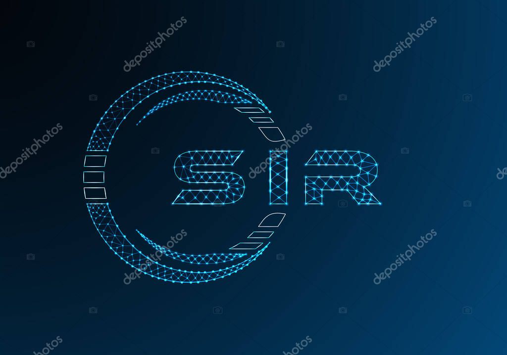 SIR low poly letter logo vector design. SIR lower poly logo design. Low poly logo.