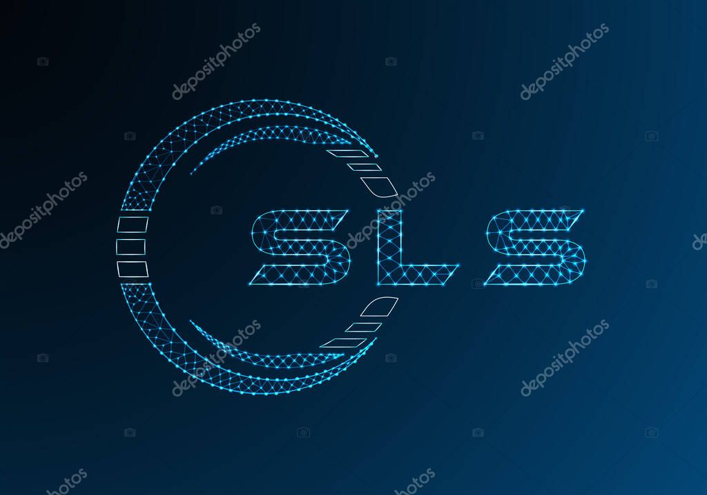 SLS low poly letter logo vector design. SLS lower poly logo design. Low poly logo.