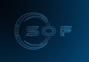 Sof düşük poli harfli logo vektör tasarımı. Sof düşük polyester logo tasarımı. Düşük polyester logo.