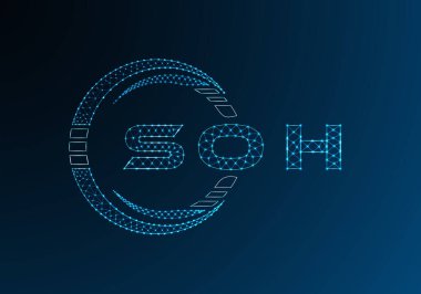 SOH düşük poli harfli logo vektör tasarımı. SOH düşük polyester logo tasarımı. Düşük polyester logo.