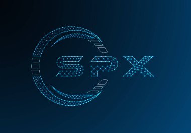 SPX düşük poli harfli logo vektör tasarımı. SPX düşük poli logo tasarımı. Düşük polyester logo.
