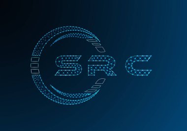 SRC düşük poli harfli logo vektör tasarımı. SRC düşük polyester logo tasarımı. Düşük polyester logo.