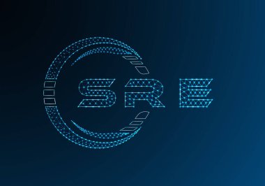 SRE düşük poli harfli logo vektör tasarımı. SRE düşük poli logo tasarımı. Düşük polyester logo.