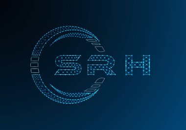 SRH düşük poli harfli logo vektör tasarımı. SRH düşük poli logo tasarımı. Düşük polyester logo.