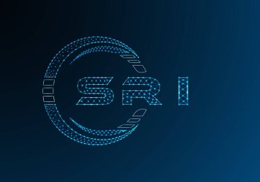 SRI düşük poli harfli logo vektör tasarımı. SRI düşük polyester logo tasarımı. Düşük polyester logo.