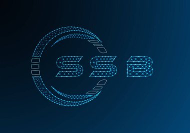 SSB düşük poli harfli logo vektör tasarımı. SSB düşük poli logo tasarımı. Düşük polyester logo.