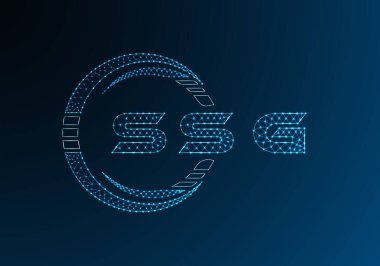 SSG düşük poli harfli logo vektör tasarımı. SSG düşük poli logo tasarımı. Düşük polyester logo.