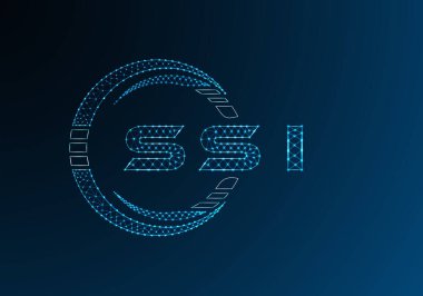 SSI düşük poli harfli logo vektör tasarımı. SSI düşük poli logo tasarımı. Düşük polyester logo.