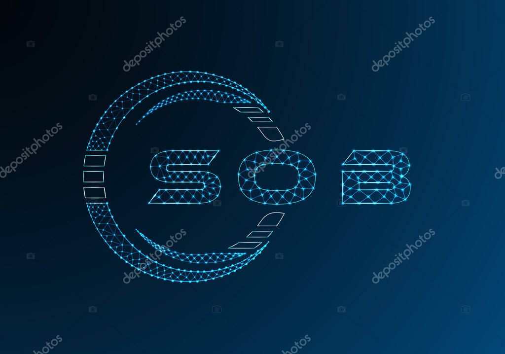 SOB low poly letter logo vector design. SOB lower poly logo design. Low poly logo.