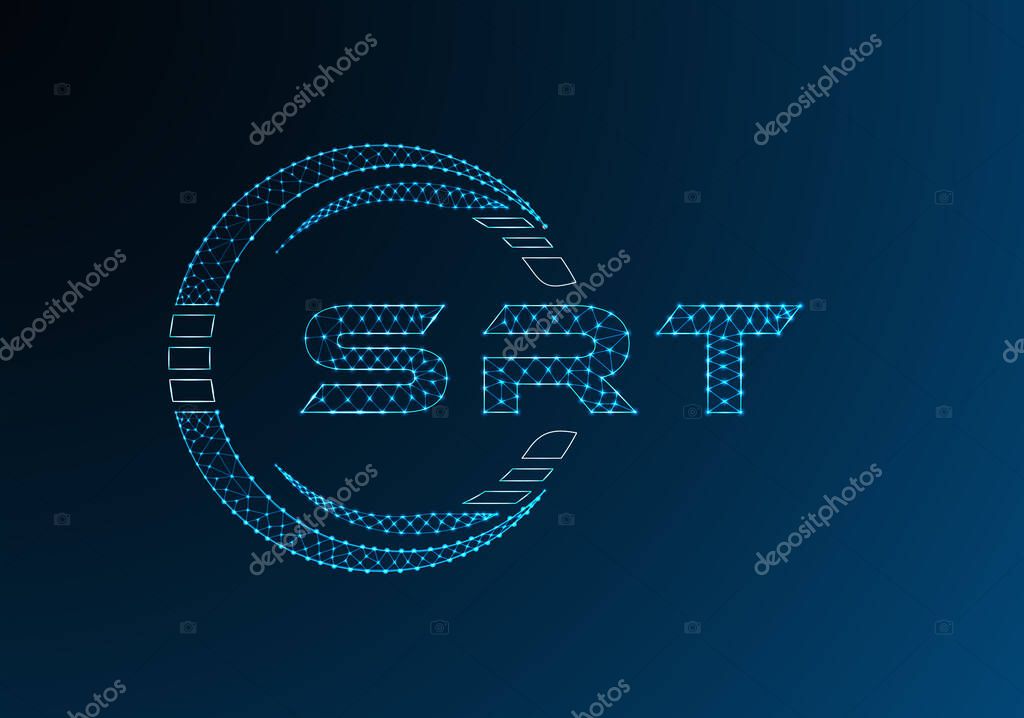 SRT low poly letter logo vector design. SRT lower poly logo design. Low poly logo.