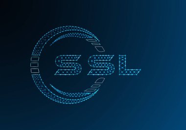 SSL düşük poli harfli logo vektör tasarımı. SSL düşük poli logo tasarımı. Düşük polyester logo.