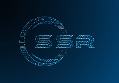 SSR düşük poli harfli logo vektör tasarımı. SSR düşük poli logo tasarımı. Düşük polyester logo.