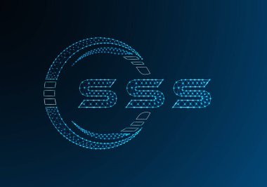 SSS düşük poli harfli logo vektör tasarımı. SSS düşük polyester logo tasarımı. Düşük polyester logo.