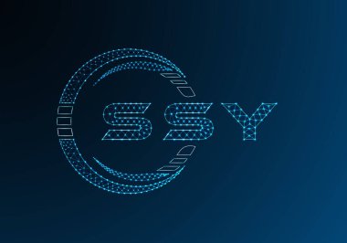 SSY düşük poli harfli logo vektör tasarımı. SSY düşük poli logo tasarımı. Düşük polyester logo.