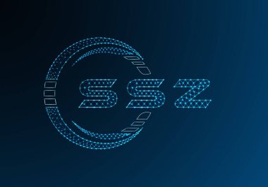 SSZ düşük poli harfli logo vektör tasarımı. SSZ düşük poli logo tasarımı. Düşük polyester logo.