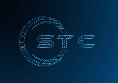STC düşük poli harfli logo vektör tasarımı. STC düşük polyester logo tasarımı. Düşük polyester logo.
