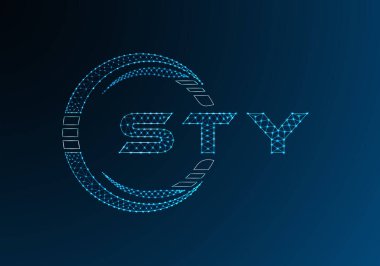 StY düşük poli harfli logo vektör tasarımı. StY düşük polyester logo tasarımı. Düşük polyester logo.