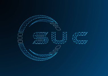 SUC düşük poli harfli logo vektör tasarımı. SUC düşük polyester logo tasarımı. Düşük polyester logo.