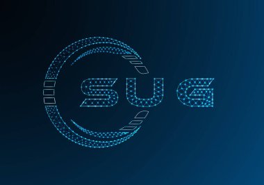 SUG düşük poli harfli logo vektör tasarımı. SUG düşük polyester logo tasarımı. Düşük polyester logo.