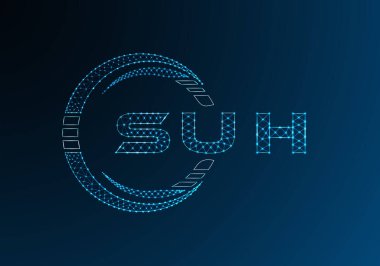 SUH düşük poli harfli logo vektör tasarımı. SUH düşük polyester logo tasarımı. Düşük polyester logo.