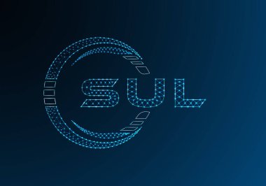 SUL düşük poli harfli logo vektör tasarımı. SUL düşük polyester logo tasarımı. Düşük polyester logo.