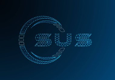 SUS düşük poli harfli logo vektör tasarımı. SUS düşük polyester logo tasarımı. Düşük polyester logo.