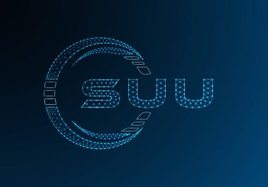 SUU düşük poli harfli logo vektör tasarımı. SUU düşük polyester logo tasarımı. Düşük polyester logo.