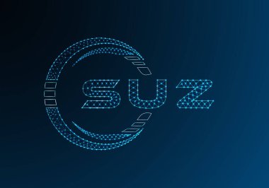 SUZ düşük poli harfli logo vektör tasarımı. SUZ düşük polyester logo tasarımı. Düşük polyester logo.