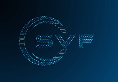 SVF düşük poli harfli logo vektör tasarımı. SVF düşük poli logo tasarımı. Düşük polyester logo.