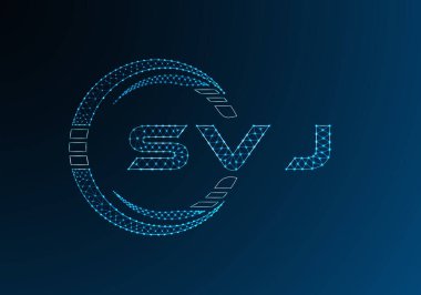 SVJ düşük poli harfli logo vektör tasarımı. SVJ düşük poli logo tasarımı. Düşük polyester logo.