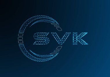 SVK düşük poli harfli logo vektör tasarımı. SVK düşük poli logo tasarımı. Düşük polyester logo.