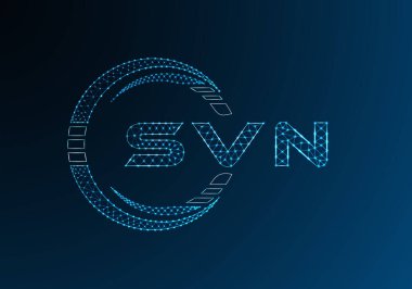 SVN düşük poli harfli logo vektör tasarımı. SVN alt poli logo tasarımı. Düşük polyester logo.