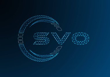 SVO düşük poli harfli logo vektör tasarımı. SVO düşük polyester logo tasarımı. Düşük polyester logo.