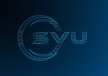 SVU düşük poli harfli logo vektör tasarımı. SVU düşük polyester logo tasarımı. Düşük polyester logo.