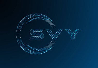 SVY düşük poli harfli logo vektör tasarımı. SVY düşük poli logo tasarımı. Düşük polyester logo.