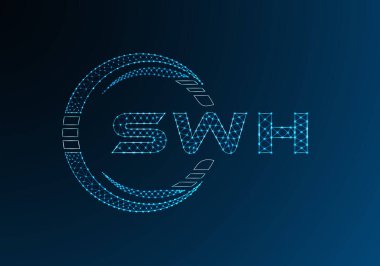 SWH düşük poli harfli logo vektör tasarımı. SWH düşük poli logo tasarımı. Düşük polyester logo.
