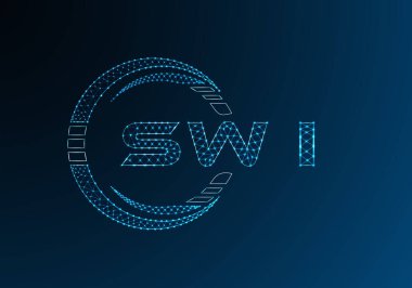 SWI düşük poli harfli logo vektör tasarımı. SWI düşük polyester logo tasarımı. Düşük polyester logo.