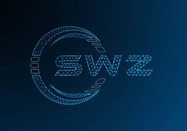 SWZ düşük poli harfli logo vektör tasarımı. SWZ düşük polyester logo tasarımı. Düşük polyester logo.