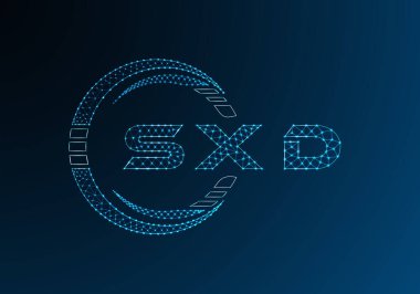 SXD düşük poli harfli logo vektör tasarımı. SXD düşük poli logo tasarımı. Düşük polyester logo.
