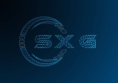 SXG düşük poli harfli logo vektör tasarımı. SXG düşük poli logo tasarımı. Düşük polyester logo.
