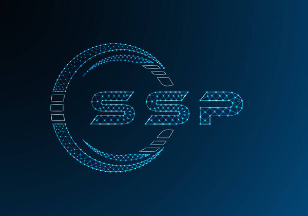 SSP low poly letter logo vector design. SSP lower poly logo design. Low poly logo.