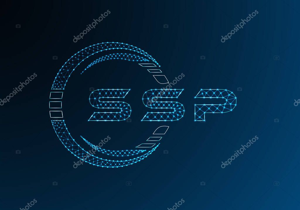 SSP low poly letter logo vector design. SSP lower poly logo design. Low poly logo.