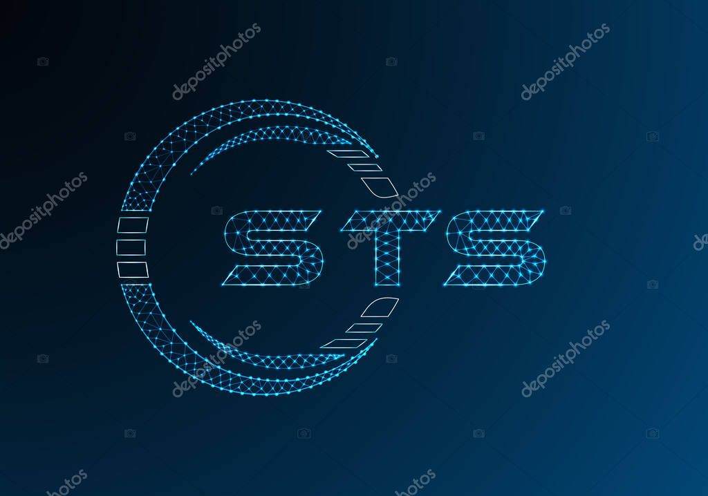 STS low poly letter logo vector design. STS lower poly logo design. Low poly logo.