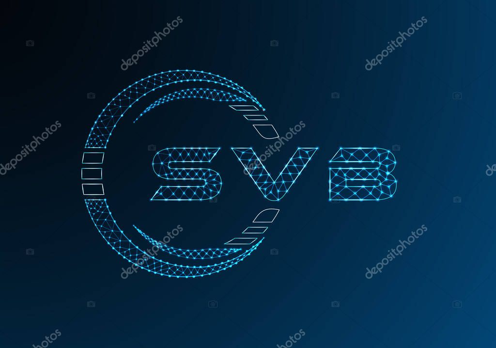 SVB low poly letter logo vector design. SVB lower poly logo design. Low poly logo.