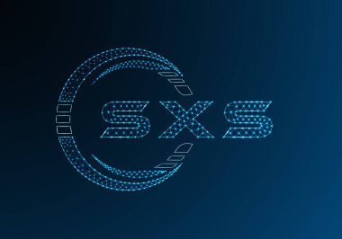SXS düşük poli harfli logo vektör tasarımı. SXS düşük poli logo tasarımı. Düşük polyester logo.