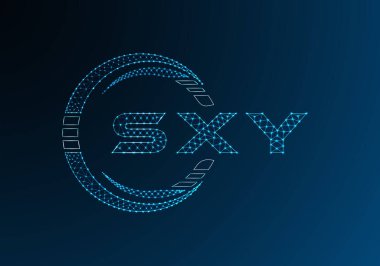 SXY düşük poli harfli logo vektör tasarımı. SXY düşük poli logo tasarımı. Düşük polyester logo.